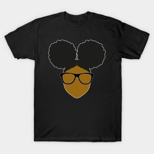 Black Nerd Blerd Afro Puffs T-Shirt